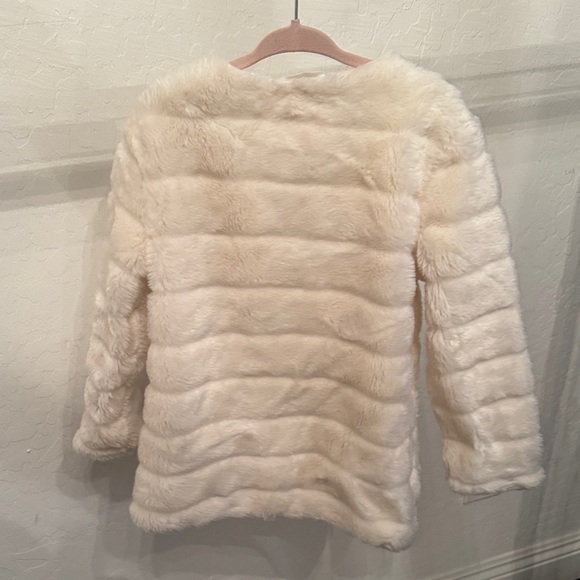 Janie and Jack Cream Faux Fur Puffer Jacket - Picture 2 of 3